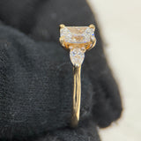 1.05 Carat Radiant Cathedral 3 Stone Lab Grown Diamond Engagement Ring