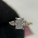 1.05 Carat Radiant Cathedral 3 Stone Lab Grown Diamond Engagement Ring