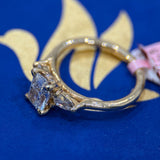 1.05 Carat Radiant Cathedral 3 Stone Lab Grown Diamond Engagement Ring