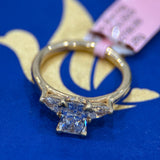 1.05 Carat Radiant Cathedral 3 Stone Lab Grown Diamond Engagement Ring