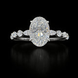 2.09 Carat Oval Hidden Halo Bubble Band Lab Grown Diamond Engagement Ring