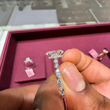 2.09 Carat Oval Hidden Halo Bubble Band Lab Grown Diamond Engagement Ring