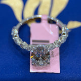 2.09 Carat Oval Hidden Halo Bubble Band Lab Grown Diamond Engagement Ring