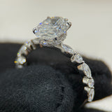 2.09 Carat Oval Hidden Halo Bubble Band Lab Grown Diamond Engagement Ring