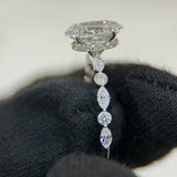 2.09 Carat Oval Hidden Halo Bubble Band Lab Grown Diamond Engagement Ring