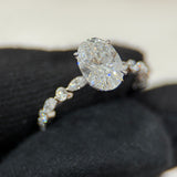 2.09 Carat Oval Hidden Halo Bubble Band Lab Grown Diamond Engagement Ring