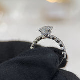 2.09 Carat Oval Hidden Halo Bubble Band Lab Grown Diamond Engagement Ring