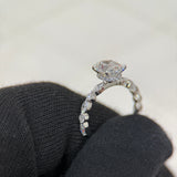 2.09 Carat Oval Hidden Halo Bubble Band Lab Grown Diamond Engagement Ring