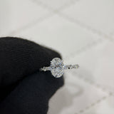 2.09 Carat Oval Hidden Halo Bubble Band Lab Grown Diamond Engagement Ring