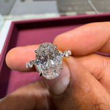 2.09 Carat Oval Hidden Halo Bubble Band Lab Grown Diamond Engagement Ring