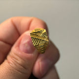 22K Solid Gold Diamond-Cut Ring