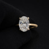 4.20 Carat Oval Hidden Halo Solitaire Lab Grown Diamond Engagement Ring