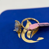 4.20 Carat Oval Hidden Halo Solitaire Lab Grown Diamond Engagement Ring