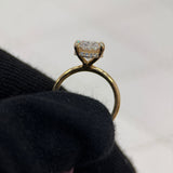 4.20 Carat Oval Hidden Halo Solitaire Lab Grown Diamond Engagement Ring