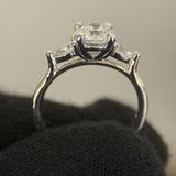 1.16 Carat Round Cathedral 3-Stone Lab Grown Diamond Engagement Ring
