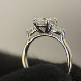 1.16 Carat Round Cathedral 3-Stone Lab Grown Diamond Engagement Ring