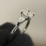 1.16 Carat Round Cathedral 3-Stone Lab Grown Diamond Engagement Ring