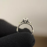 1.16 Carat Round Cathedral 3-Stone Lab Grown Diamond Engagement Ring