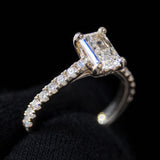 1.15 Carat Radiant Cathedral Lab Grown Diamond Engagement Ring
