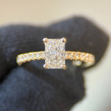 1.15 Carat Radiant Cathedral Lab Grown Diamond Engagement Ring