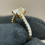 1.15 Carat Radiant Cathedral Lab Grown Diamond Engagement Ring