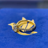 1.15 Carat Radiant Cathedral Lab Grown Diamond Engagement Ring