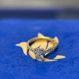 1.15 Carat Radiant Cathedral Lab Grown Diamond Engagement Ring