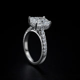 3.01 Carat Radiant Cathedral Lab Grown Diamond Engagement Ring