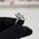 3.01 Carat Radiant Cathedral Lab Grown Diamond Engagement Ring