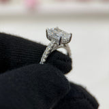 3.01 Carat Radiant Cathedral Lab Grown Diamond Engagement Ring