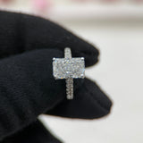 3.01 Carat Radiant Cathedral Lab Grown Diamond Engagement Ring