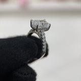 3.01 Carat Radiant Cathedral Lab Grown Diamond Engagement Ring