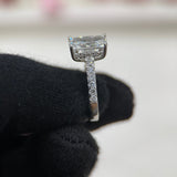 3.01 Carat Radiant Cathedral Lab Grown Diamond Engagement Ring