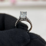 3.01 Carat Radiant Cathedral Lab Grown Diamond Engagement Ring