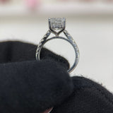 3.01 Carat Radiant Cathedral Lab Grown Diamond Engagement Ring