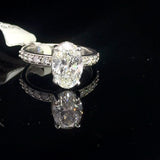 2.09 Carat Oval Lab Grown Diamond Hidden Halo Engagement Ring