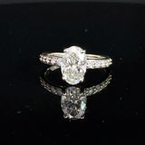2.09 Carat Oval Lab Grown Diamond Hidden Halo Engagement Ring