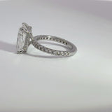 4.09 Carat Radiant Lab Grown Diamond Hidden Halo Engagement Ring