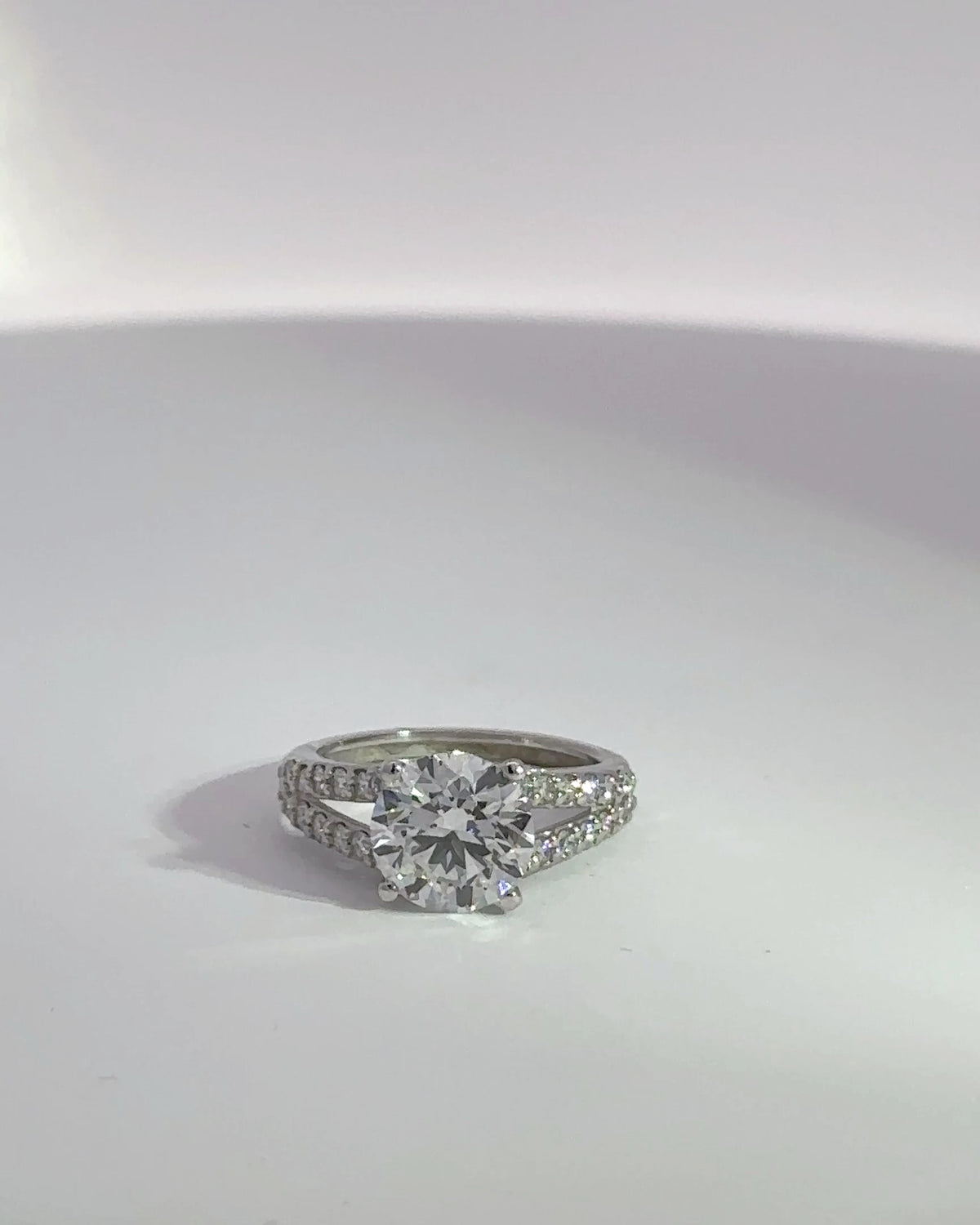 2.06 Round Brilliant Carat Lab Grown Diamond Engagement Ring