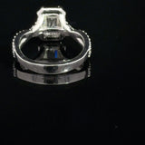 1.51 Carat Emerald Lab Grown Diamond Cathedral Twist Halo Engagement Ring
