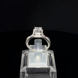 1.51 Carat Emerald Lab Grown Diamond Cathedral Twist Halo Engagement Ring