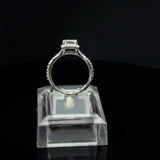 1.51 Carat Emerald Lab Grown Diamond Cathedral Twist Halo Engagement Ring
