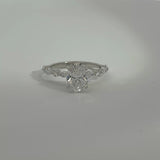 2.09 Carat Oval Hidden Halo Bubble Band Lab Grown Diamond Engagement Ring