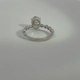 2.09 Carat Oval Hidden Halo Bubble Band Lab Grown Diamond Engagement Ring