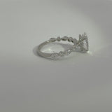 2.09 Carat Oval Hidden Halo Bubble Band Lab Grown Diamond Engagement Ring