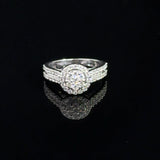 .90 Carat Round Halo Cluster Lab Grown Diamond Ring