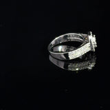 .90 Carat Round Halo Cluster Lab Grown Diamond Ring