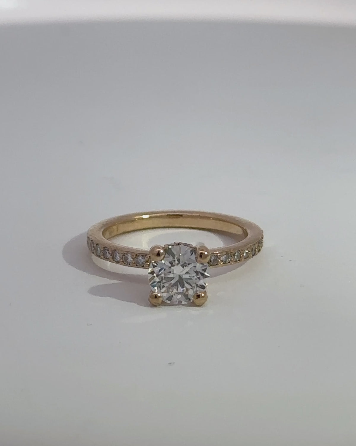 1.07 Carat Round Brilliant Lab Grown Diamond Hidden Halo Engagement Ring