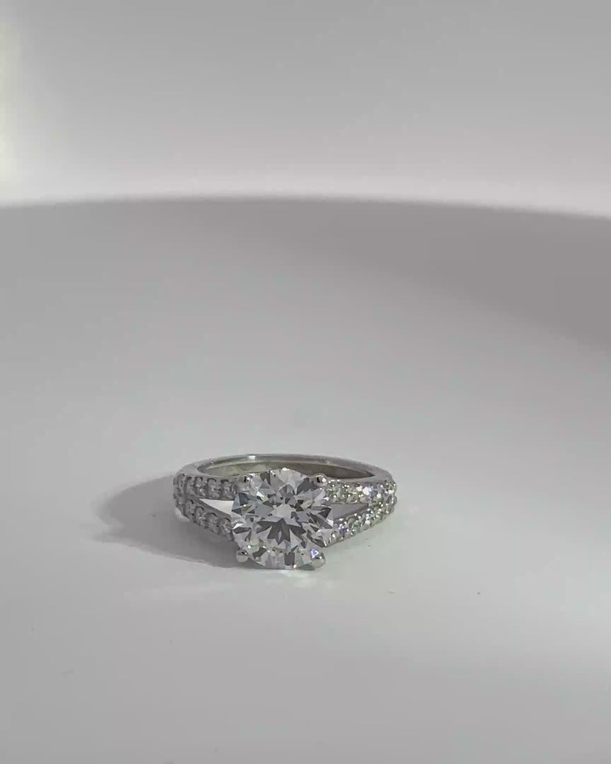 2.06 Round Brilliant Carat Lab Grown Diamond Engagement Ring