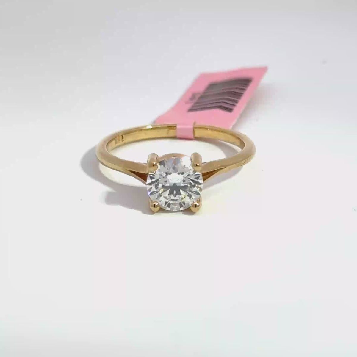 1.31 Carat Round Brilliant Cathedral Lab Grown Diamond Engagement Ring